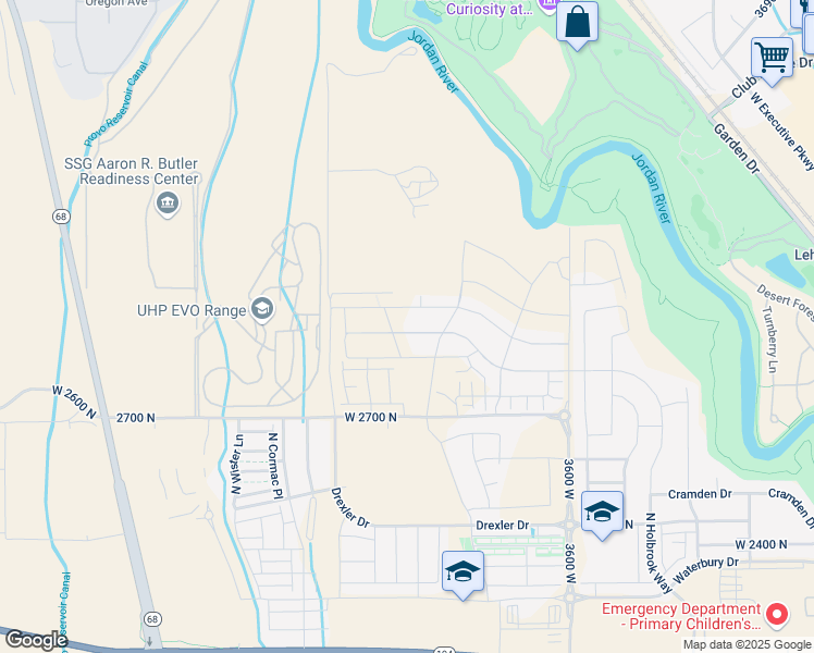 map of restaurants, bars, coffee shops, grocery stores, and more near 4012 West Holbrook Way in Lehi