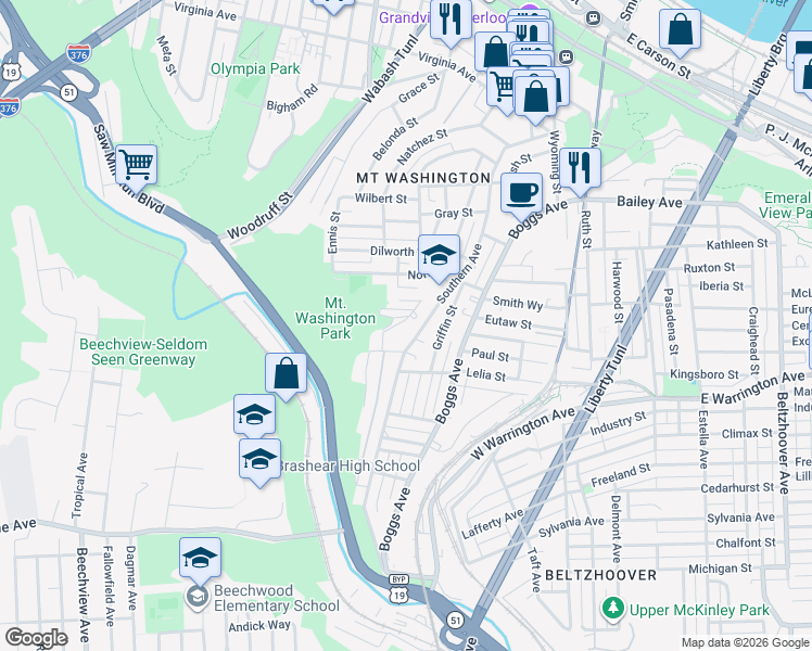 map of restaurants, bars, coffee shops, grocery stores, and more near 29 Chess Street in Pittsburgh