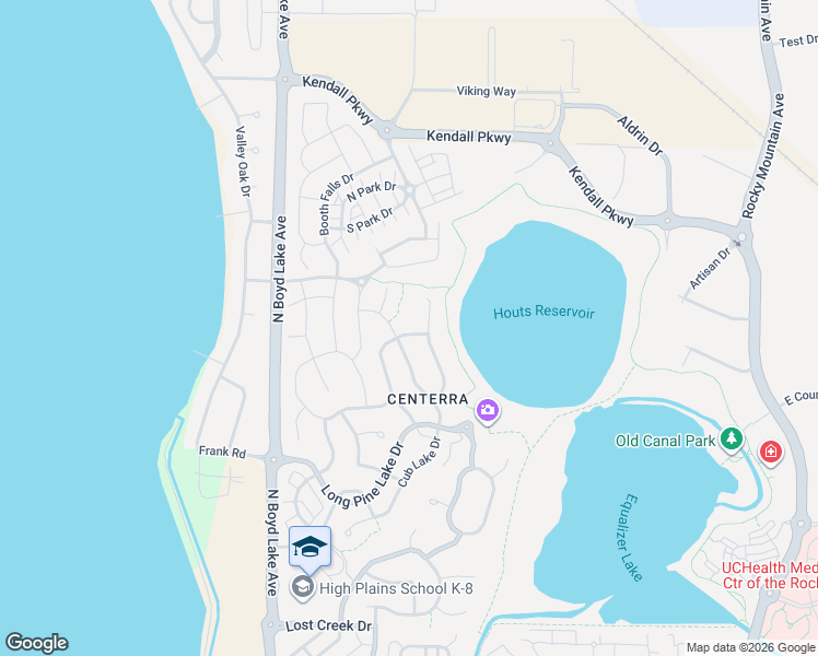 map of restaurants, bars, coffee shops, grocery stores, and more near 3025 Lake Verna Drive in Loveland
