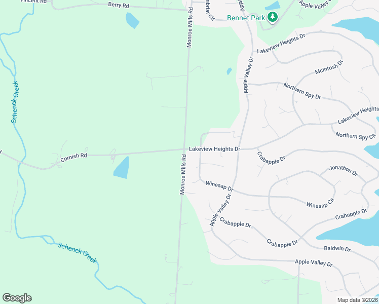map of restaurants, bars, coffee shops, grocery stores, and more near 13184 Monroe Mills Road in Mount Vernon