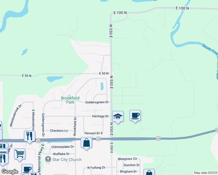 map of restaurants, bars, coffee shops, grocery stores, and more near 5518 Casad Dr in Lafayette