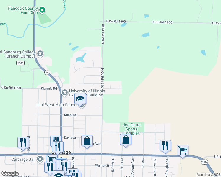 map of restaurants, bars, coffee shops, grocery stores, and more near 435 Dudley Ln in Carthage