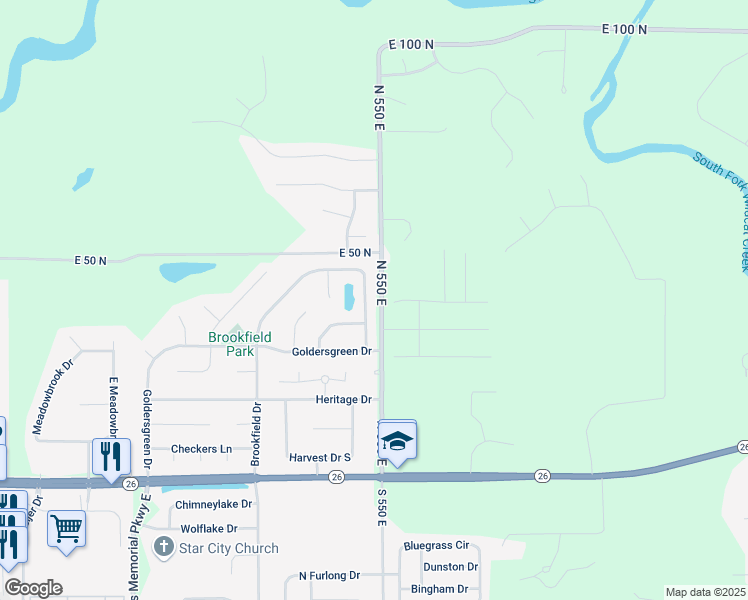 map of restaurants, bars, coffee shops, grocery stores, and more near 5518 Casad Dr in Lafayette
