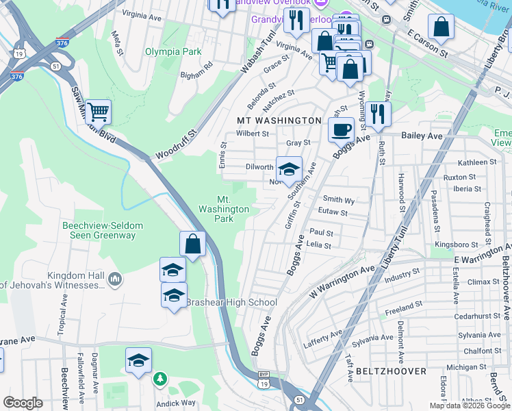 map of restaurants, bars, coffee shops, grocery stores, and more near 29 Chess Street in Pittsburgh