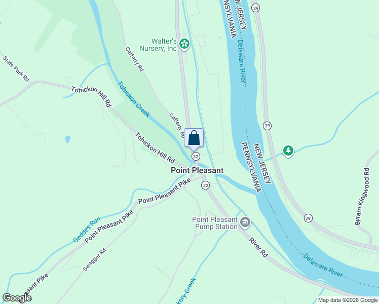 map of restaurants, bars, coffee shops, grocery stores, and more near 9 River Road in Bucks County