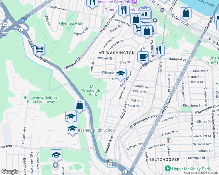 map of restaurants, bars, coffee shops, grocery stores, and more near 29 Chess Street in Pittsburgh