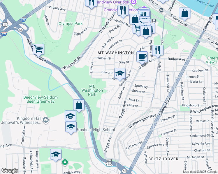 map of restaurants, bars, coffee shops, grocery stores, and more near 29 Chess Street in Pittsburgh