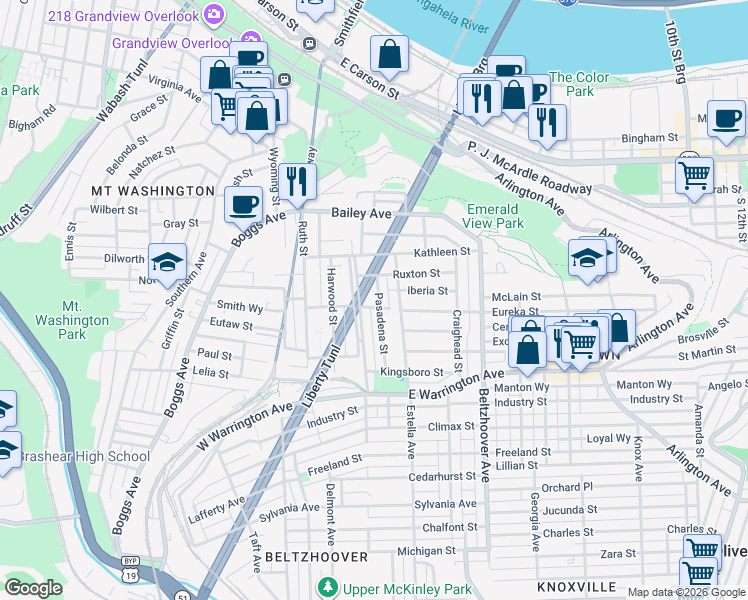 map of restaurants, bars, coffee shops, grocery stores, and more near 87 Haberman Avenue in Pittsburgh