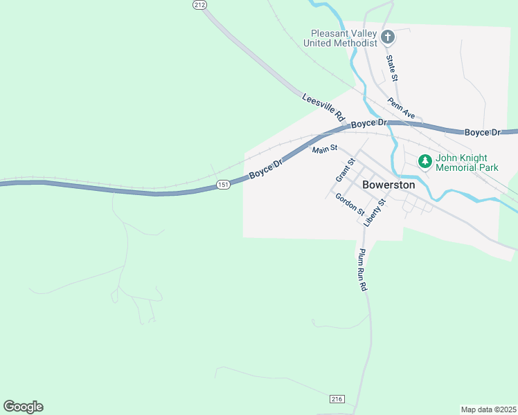 map of restaurants, bars, coffee shops, grocery stores, and more near 102 Boyce Drive in Bowerston