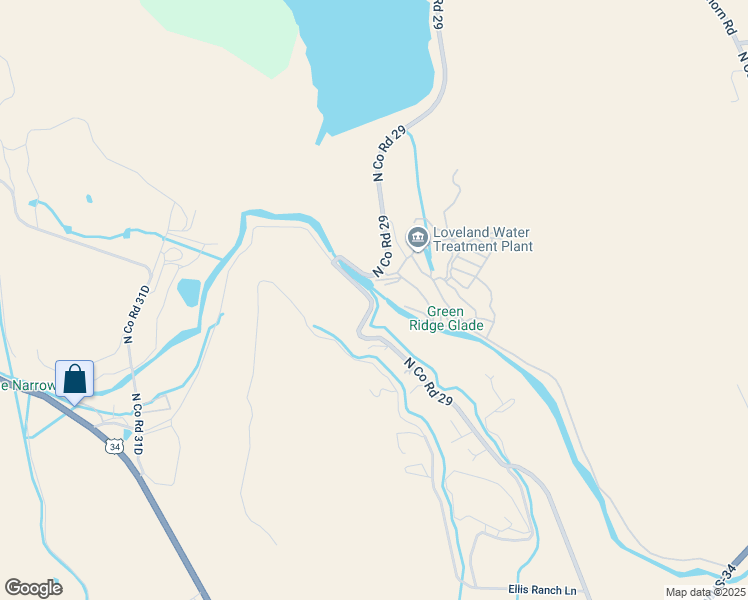 map of restaurants, bars, coffee shops, grocery stores, and more near 3152 Waterdale Drive in Loveland