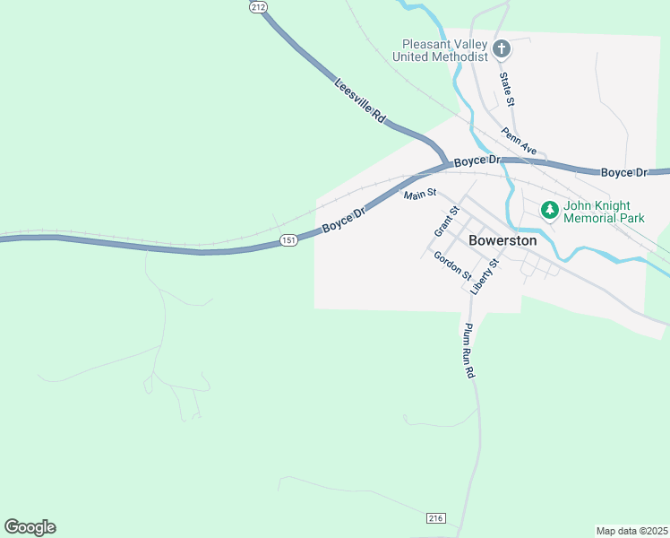 map of restaurants, bars, coffee shops, grocery stores, and more near 100 Boyce Drive in Bowerston