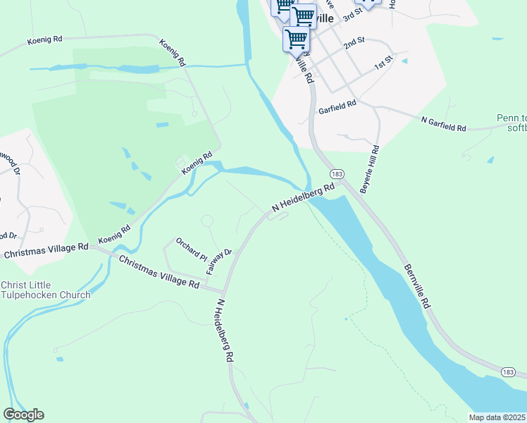 map of restaurants, bars, coffee shops, grocery stores, and more near 490 Chalet Drive in Bernville