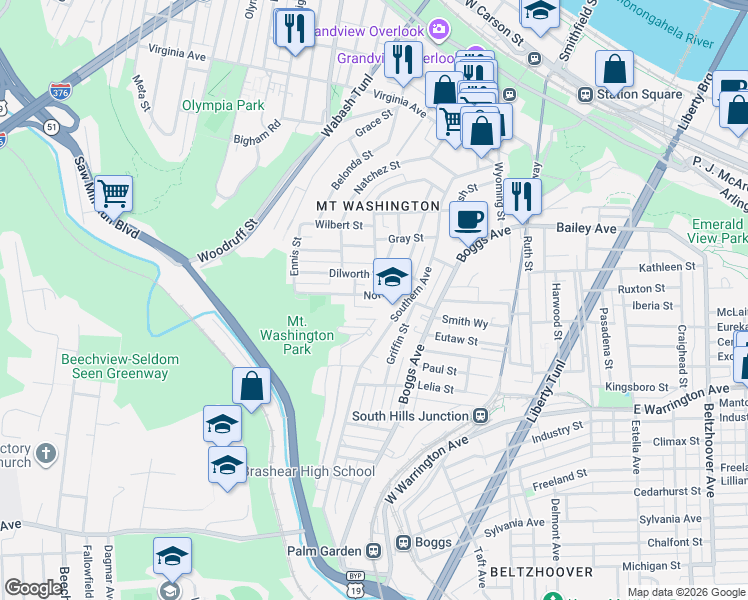 map of restaurants, bars, coffee shops, grocery stores, and more near 466 Norton Street in Pittsburgh