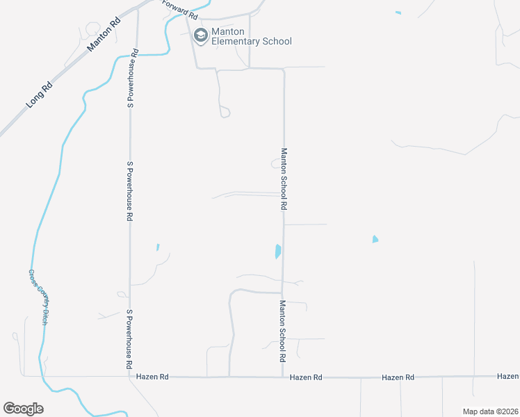 map of restaurants, bars, coffee shops, grocery stores, and more near 21775 Manton School Road in Manton