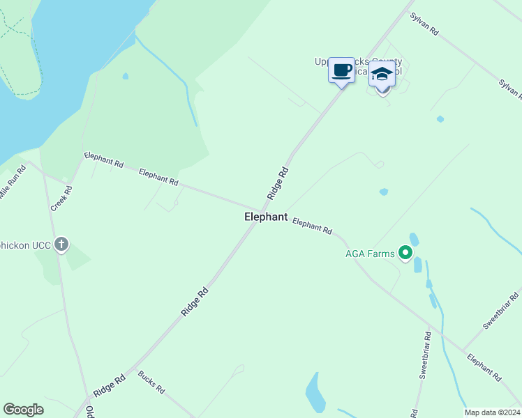 map of restaurants, bars, coffee shops, grocery stores, and more near 3000 Ridge Road in Perkasie