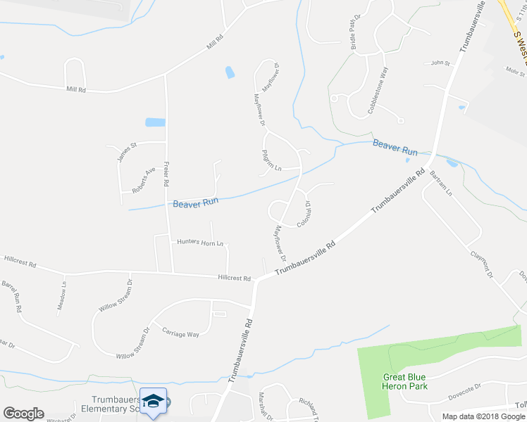 map of restaurants, bars, coffee shops, grocery stores, and more near 1120 Colony Drive in Quakertown