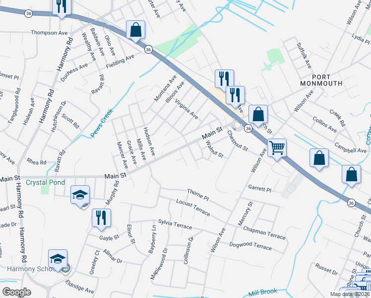 map of restaurants, bars, coffee shops, grocery stores, and more near 5 Elizabeth Avenue in Port Monmouth
