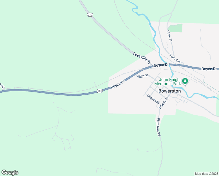 map of restaurants, bars, coffee shops, grocery stores, and more near 102 Boyce Drive in Bowerston