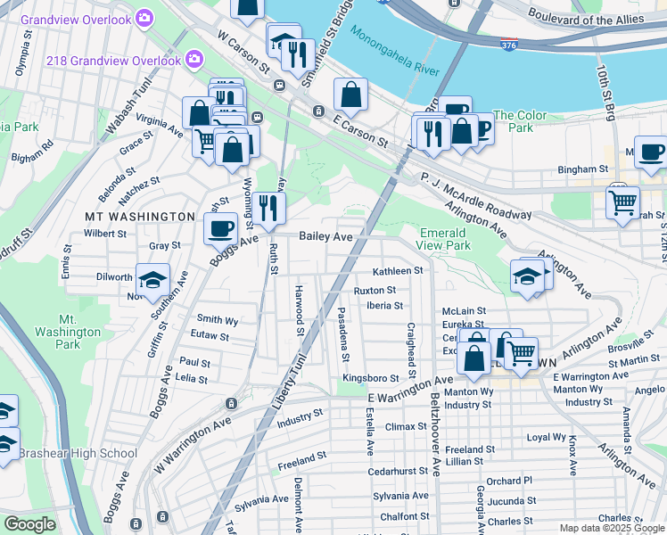 map of restaurants, bars, coffee shops, grocery stores, and more near 11 Haberman Avenue in Pittsburgh