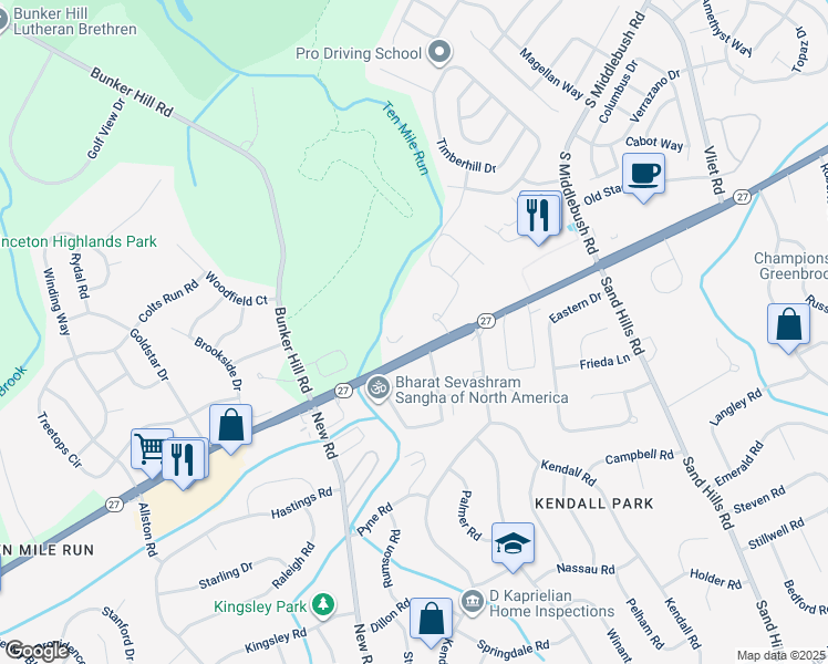 map of restaurants, bars, coffee shops, grocery stores, and more near 403 Green Hill Manor Drive in Franklin Township