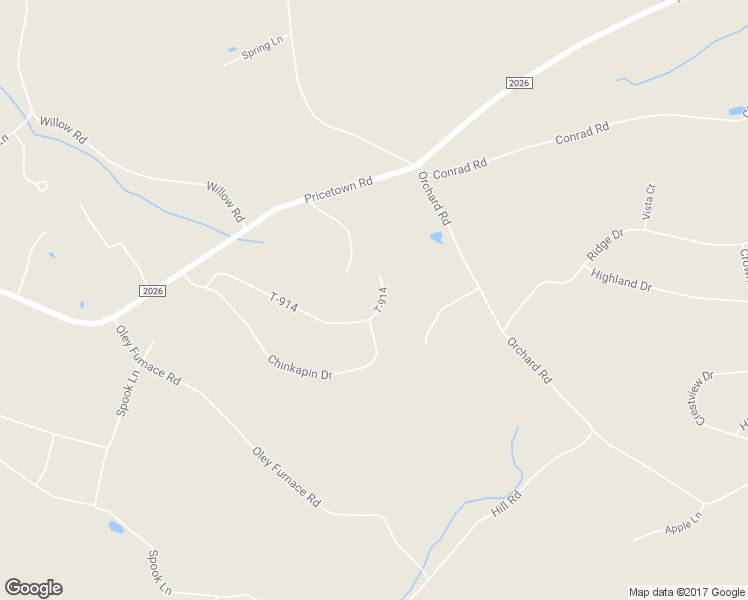 map of restaurants, bars, coffee shops, grocery stores, and more near 23 White Oak Road in Berks County