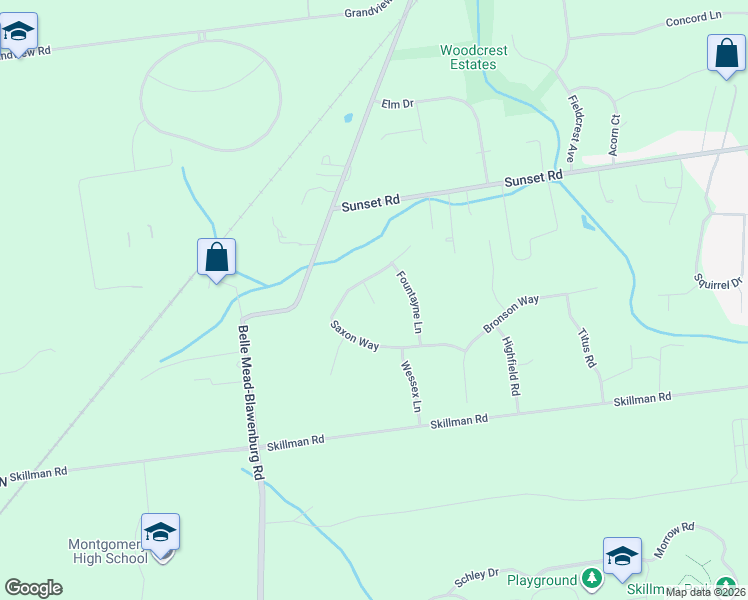 map of restaurants, bars, coffee shops, grocery stores, and more near 9 Hanover Court in Montgomery