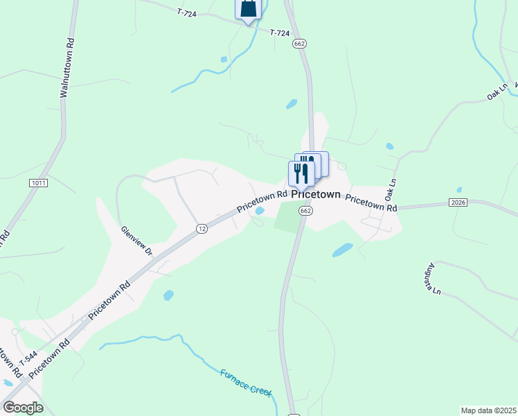 map of restaurants, bars, coffee shops, grocery stores, and more near 3654 Pricetown Road in Fleetwood