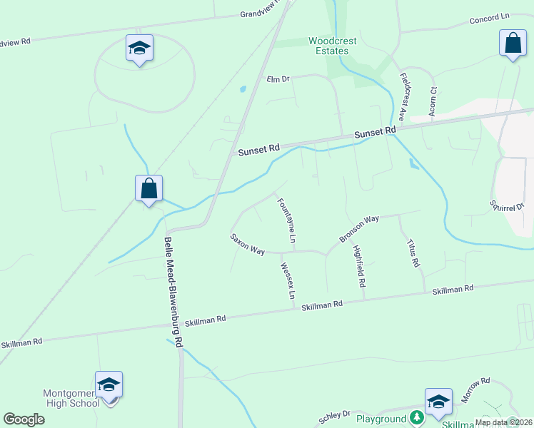 map of restaurants, bars, coffee shops, grocery stores, and more near 9 Hanover Court in Montgomery