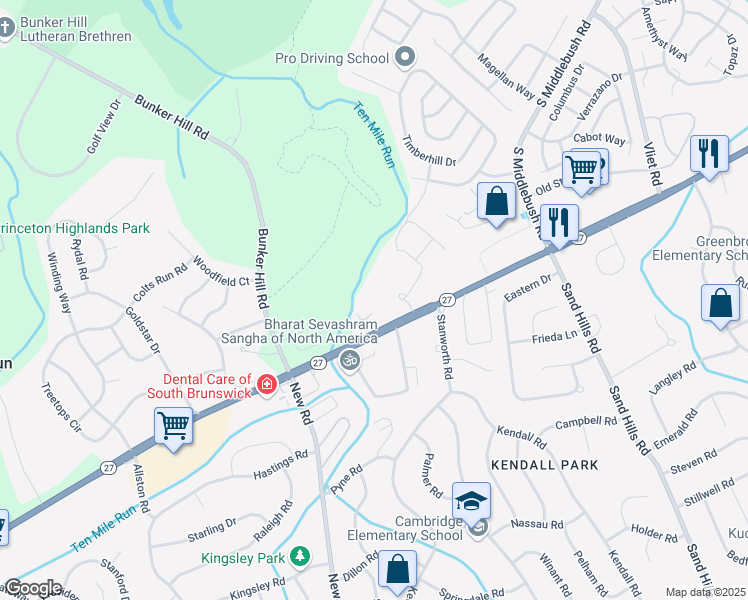 map of restaurants, bars, coffee shops, grocery stores, and more near 403 Green Hill Manor Drive in Franklin Township