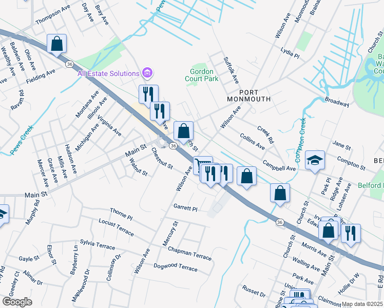 map of restaurants, bars, coffee shops, grocery stores, and more near 198 Wilson Avenue in Middletown