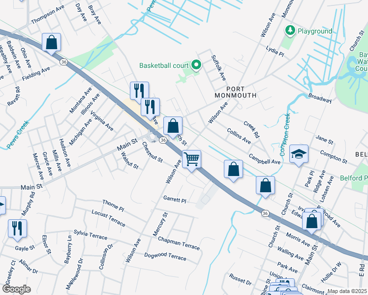 map of restaurants, bars, coffee shops, grocery stores, and more near 198 Wilson Avenue in Middletown