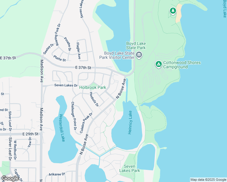 map of restaurants, bars, coffee shops, grocery stores, and more near 1930 Pikes Peak Drive in Loveland