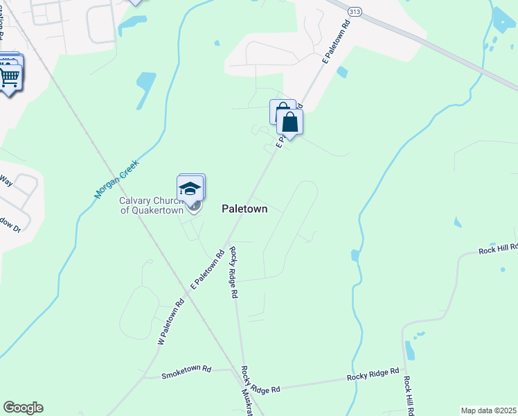 map of restaurants, bars, coffee shops, grocery stores, and more near 1201 Matthew Way in Quakertown