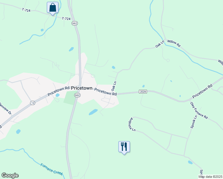 map of restaurants, bars, coffee shops, grocery stores, and more near 3730 Pricetown Road in Fleetwood
