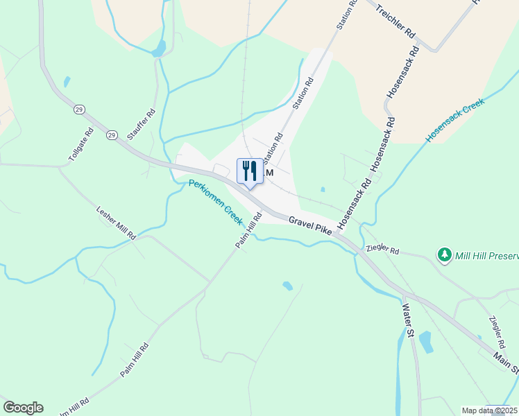 map of restaurants, bars, coffee shops, grocery stores, and more near 796 Gravel Pike in Montgomery County