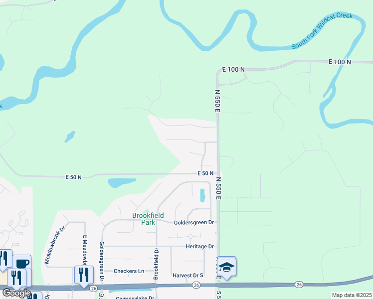 map of restaurants, bars, coffee shops, grocery stores, and more near 5304 Edinburgh Court in Lafayette