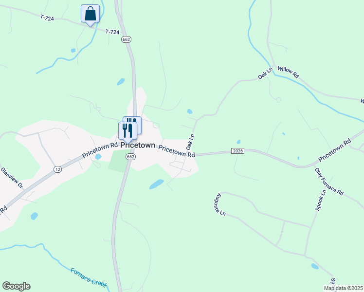 map of restaurants, bars, coffee shops, grocery stores, and more near 3730 Pricetown Road in Fleetwood
