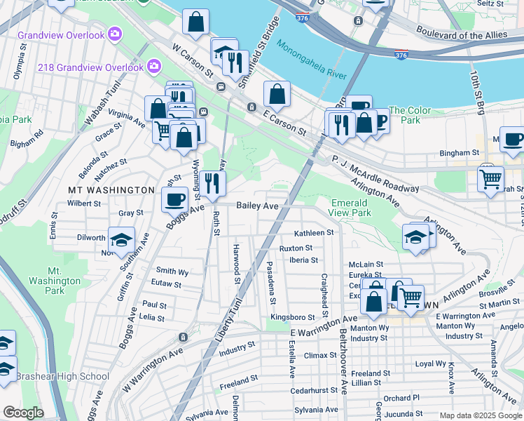 map of restaurants, bars, coffee shops, grocery stores, and more near 11 Haberman Avenue in Pittsburgh