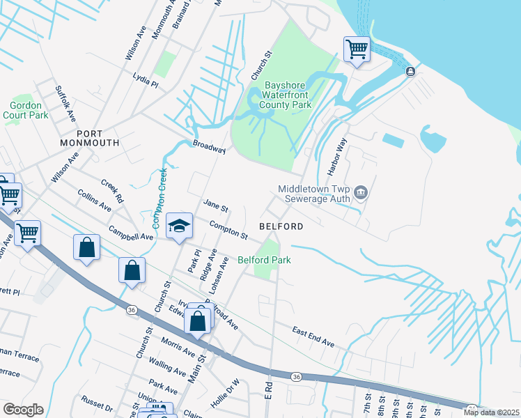 map of restaurants, bars, coffee shops, grocery stores, and more near 204 Lee Court in Middletown Township