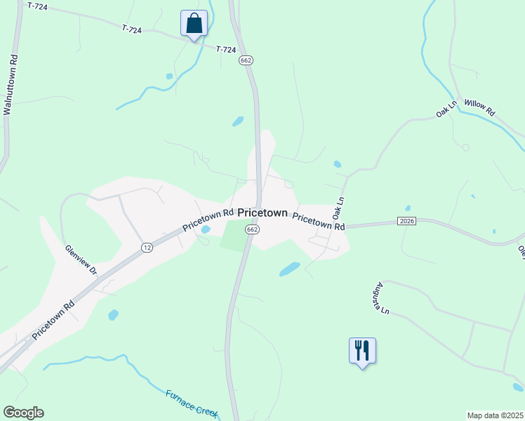map of restaurants, bars, coffee shops, grocery stores, and more near 3701 Pricetown Road in Fleetwood