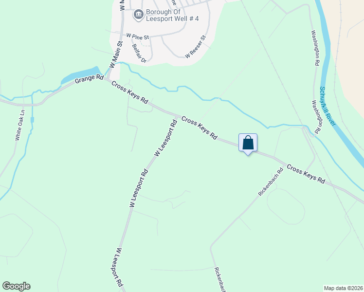 map of restaurants, bars, coffee shops, grocery stores, and more near 1629 West Leesport Road in Leesport