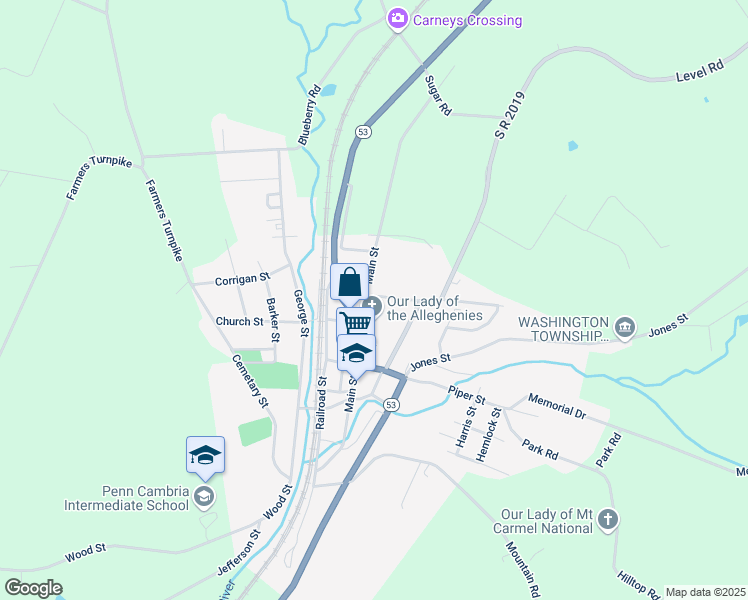 map of restaurants, bars, coffee shops, grocery stores, and more near 902 Main Street in Lilly