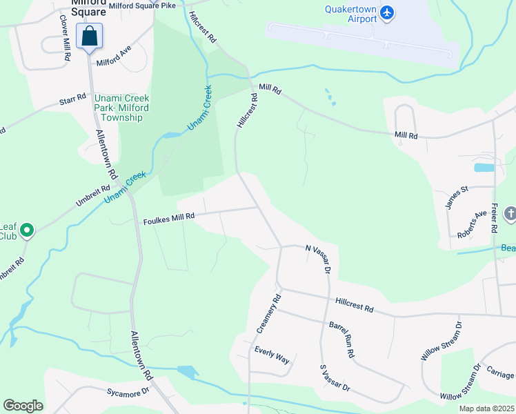 map of restaurants, bars, coffee shops, grocery stores, and more near 2399 Foulkes Mill Rd in Quakertown