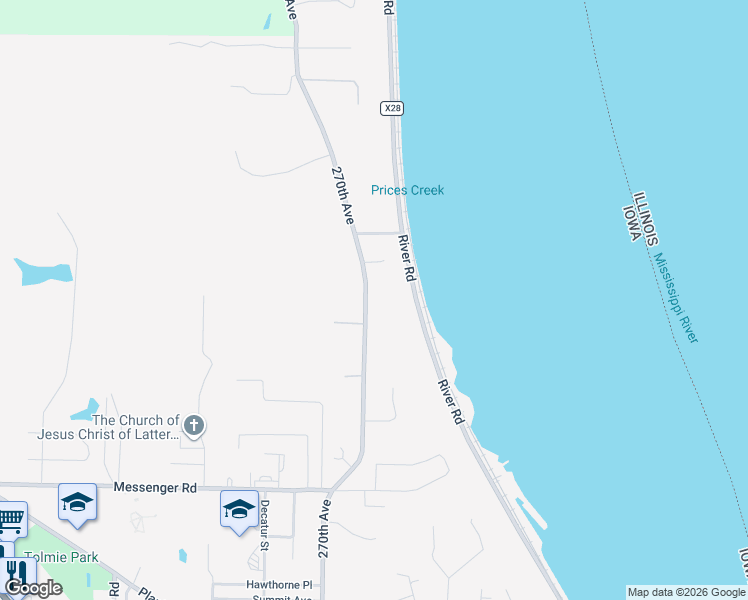 map of restaurants, bars, coffee shops, grocery stores, and more near 4084-4232 270th Avenue in Keokuk