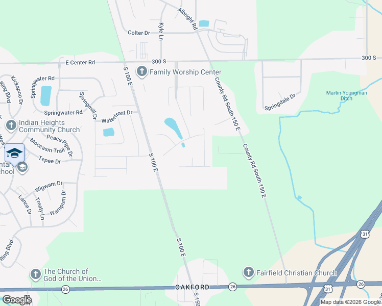 map of restaurants, bars, coffee shops, grocery stores, and more near 1691 Waterview Way in Kokomo