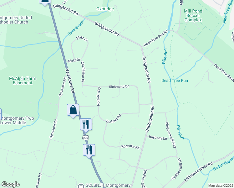 map of restaurants, bars, coffee shops, grocery stores, and more near 94 South Wiggins Lane in Montgomery
