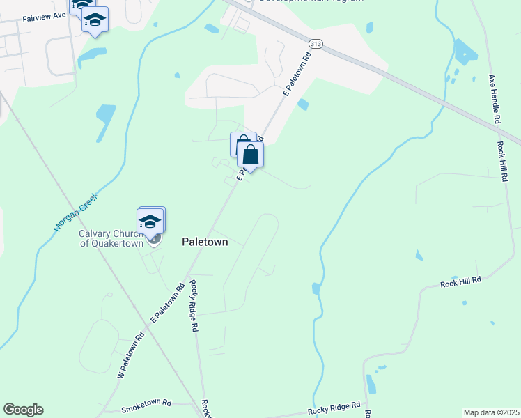 map of restaurants, bars, coffee shops, grocery stores, and more near 281 East Paletown Road in Quakertown