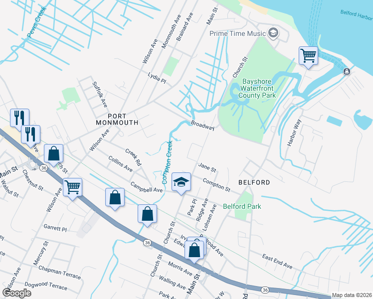 map of restaurants, bars, coffee shops, grocery stores, and more near 102 Locust Street in Middletown Township