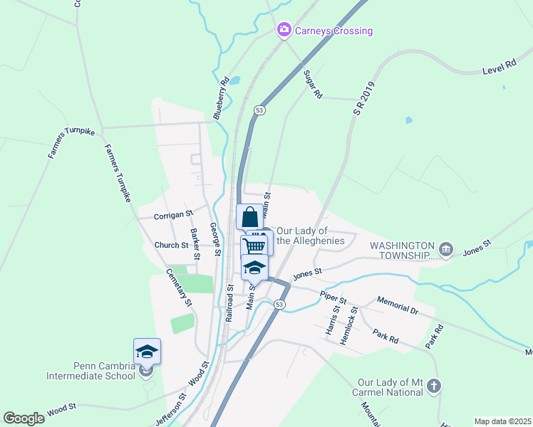 map of restaurants, bars, coffee shops, grocery stores, and more near 902 Main Street in Lilly