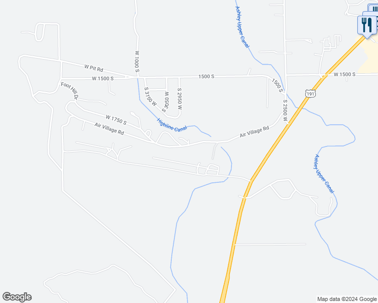 map of restaurants, bars, coffee shops, grocery stores, and more near 2925 West 1800 South in Vernal